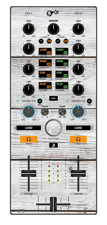 Reloop Mixtour Skin Woody White